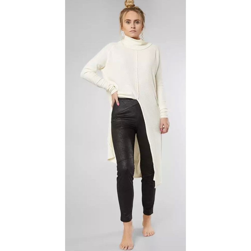 Free People Vegan Suede Skinny Pants Black Size L